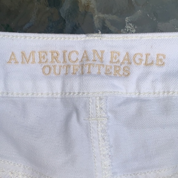 AEO Distressed White Cut-offs with Matte Sequins - Picture 9 of 10
